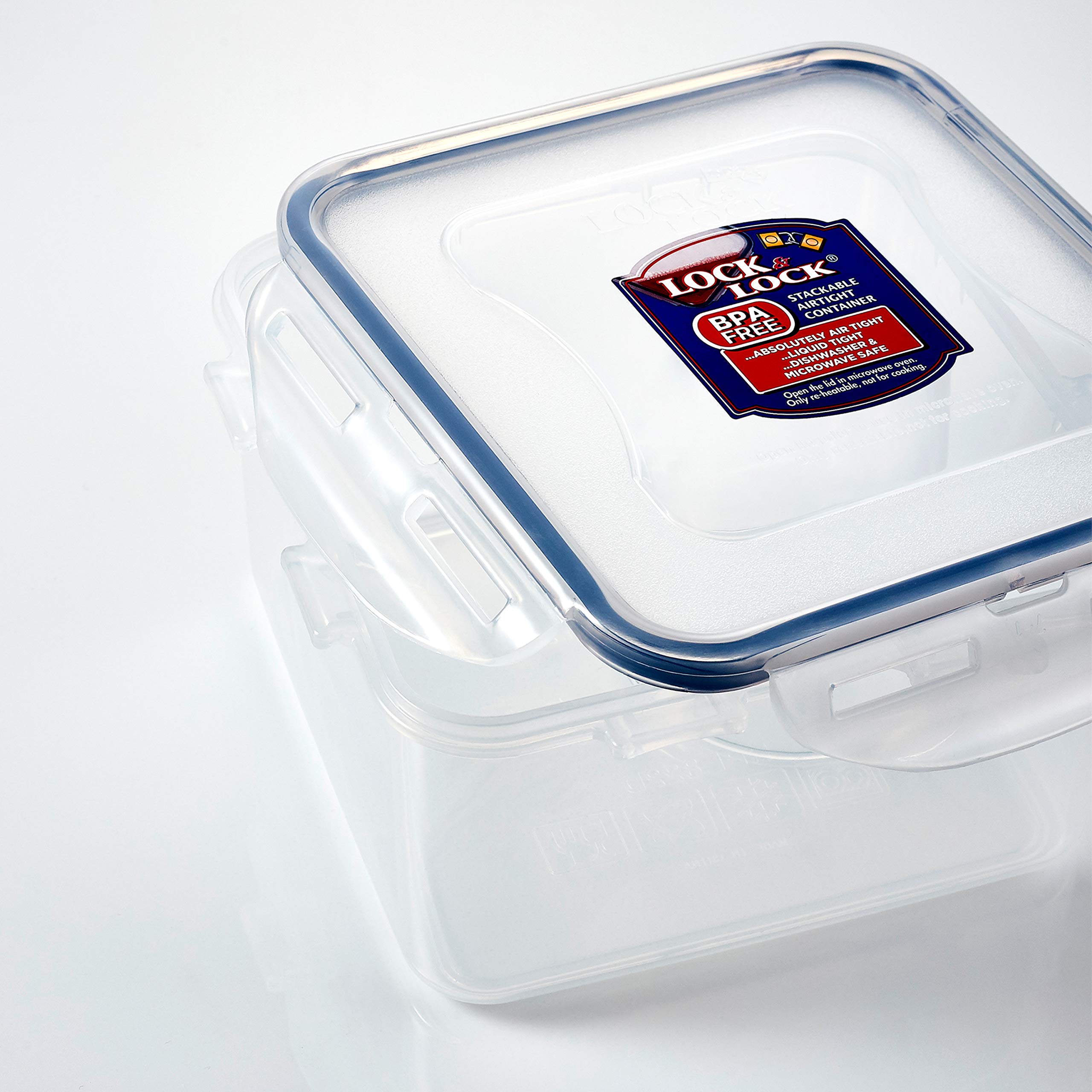 LOCK & LOCK Airtight Food Storage Containers with Lids - 54oz BPA-Free Plastic Kitchen Organizers for Meal Prep, Leftovers & Pantry Organization (Set of 4, Clear) - Perfect for Home, Office & Dorm Use