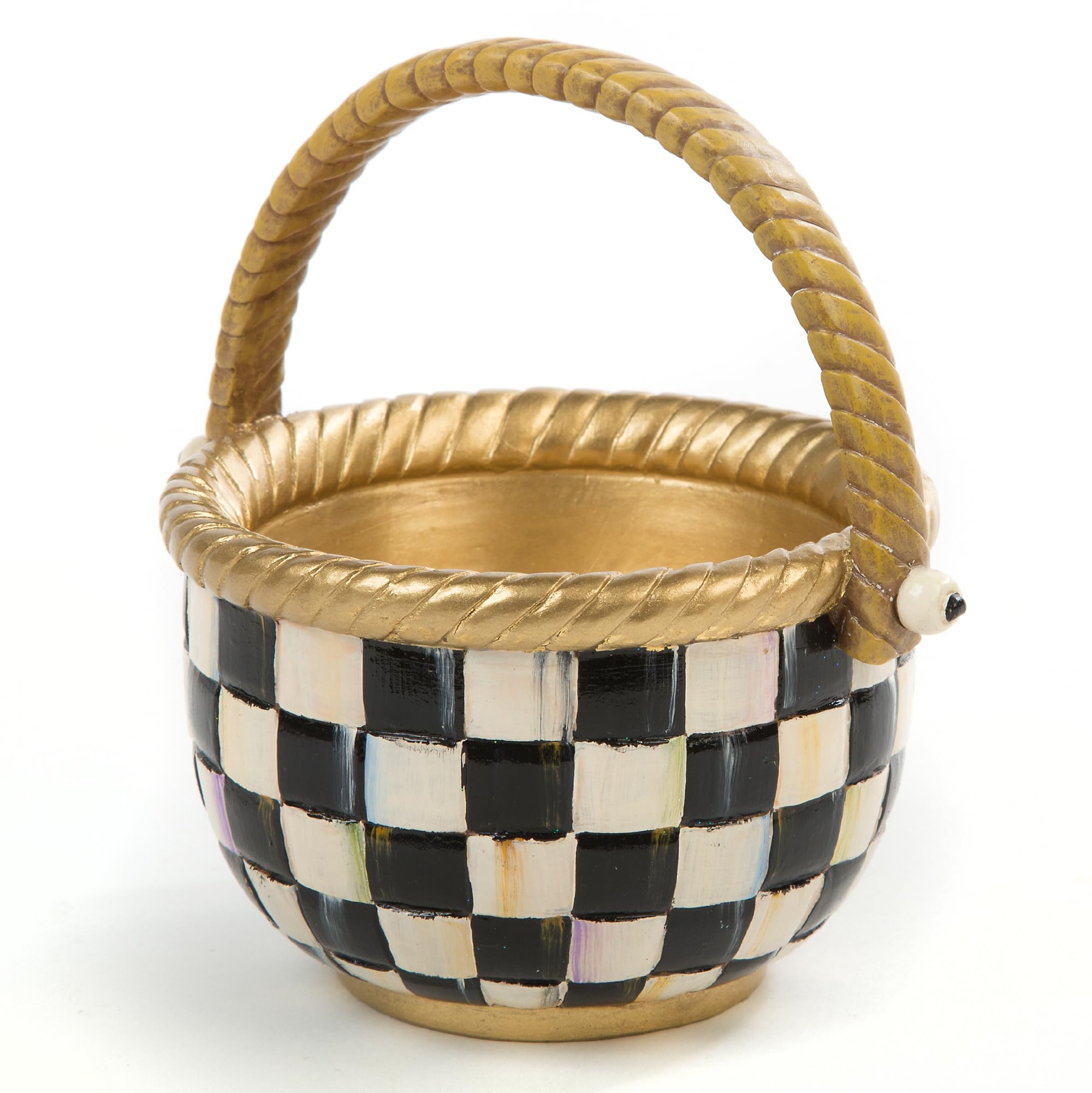MACKENZIE-CHILDS Courtly Check Small Basket - Cute Easter Gift Basket for Home Decor, Storage & Spring Display - Perfect for Easter Egg Hunts, Party Favors & Farmhouse Decor