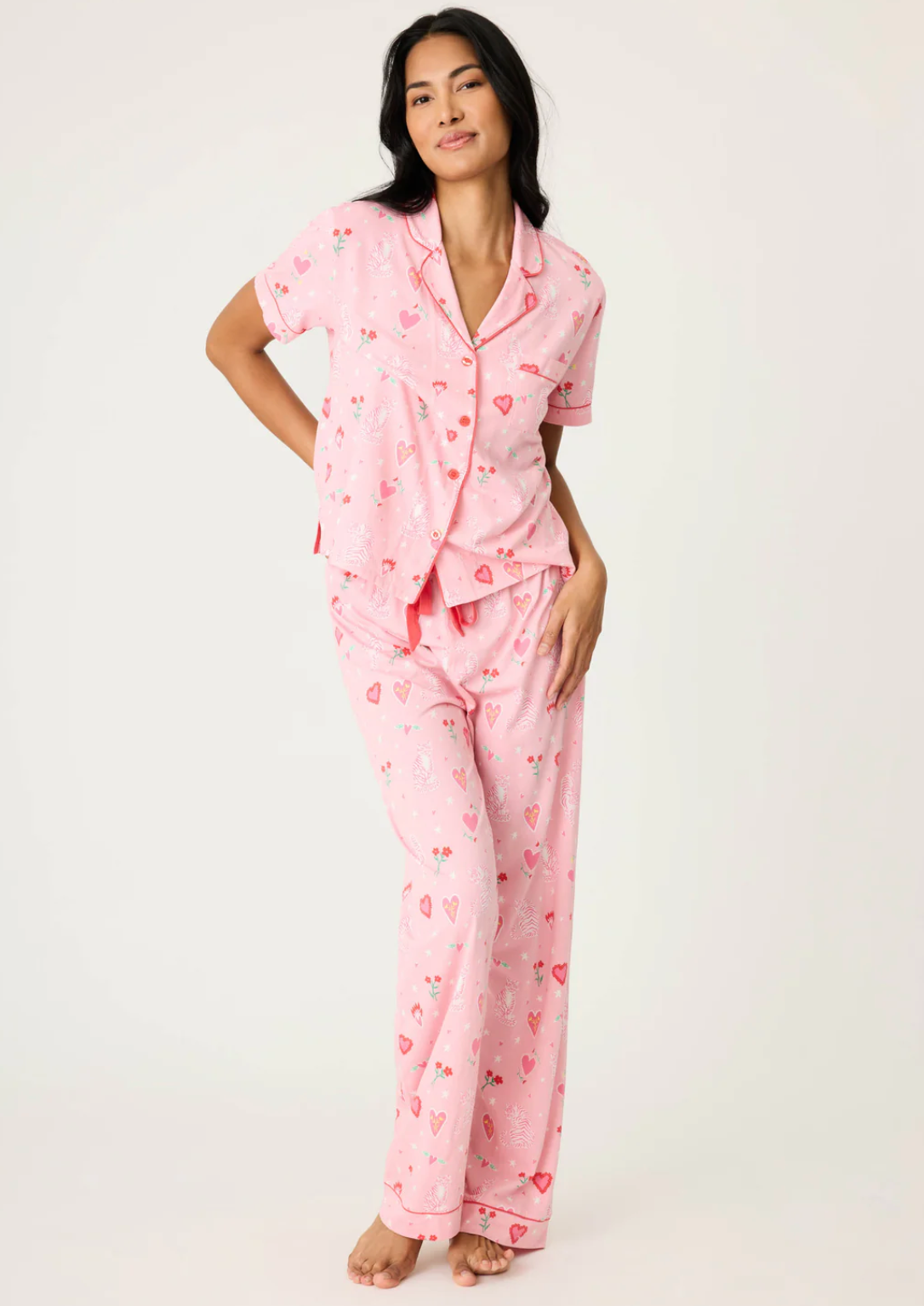 PJ Salvage Whimsy Tiger Pajama Set - Cozy & Cute Sleepwear for Women - Perfect for Lounging, Sleepovers & Relaxing Nights