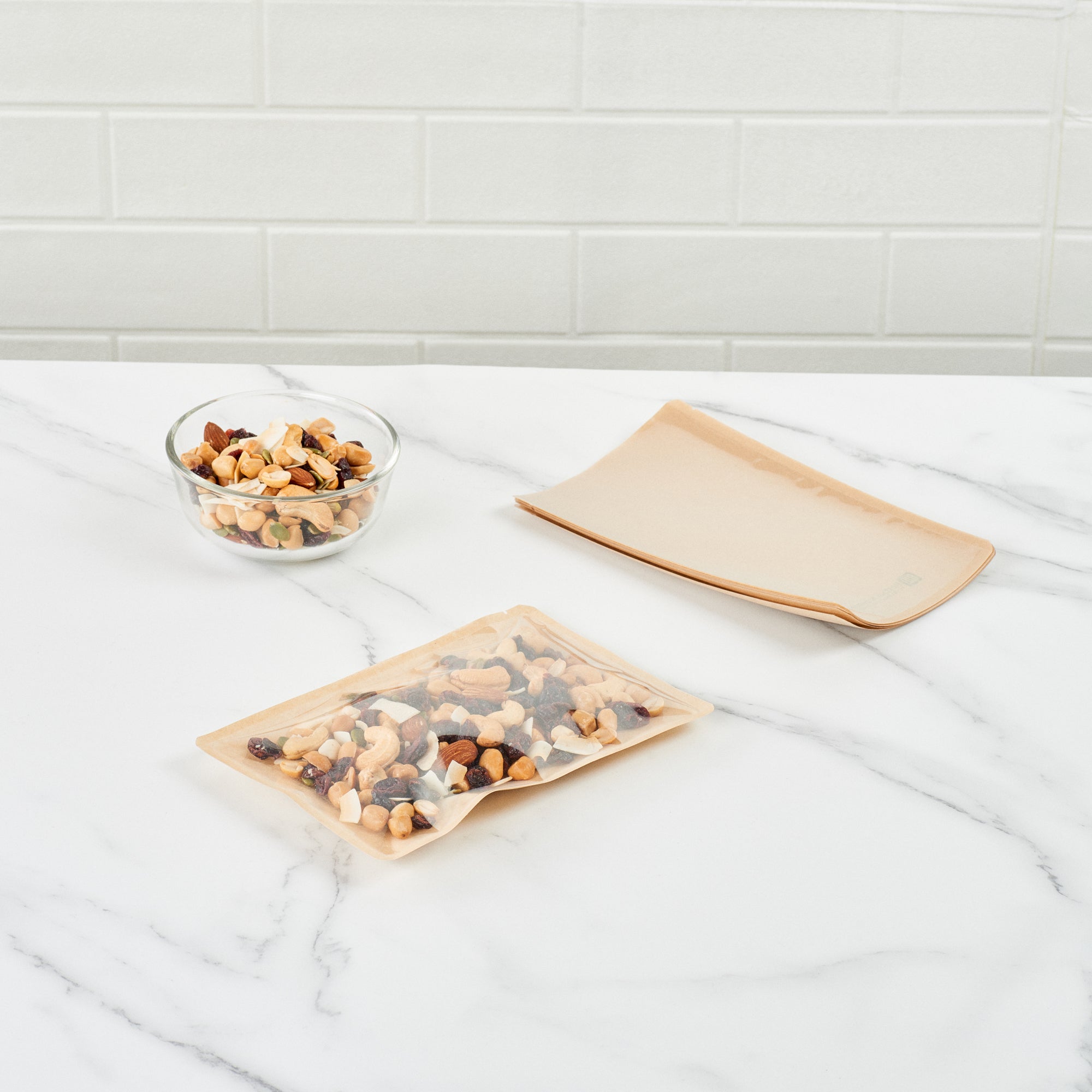 Eco-Friendly Kraft Plastic Sandwich Bags | Heat Sealable Small Snack Bags 8.25