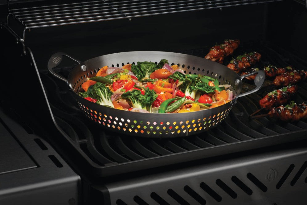 Napoleon 14-Inch Stainless Steel Grill Wok for Outdoor Cooking - Perfect for Stir-Fry, Searing & BBQ - Model 56027 | Ideal for Camping, Backyard Grilling & Asian Cuisine