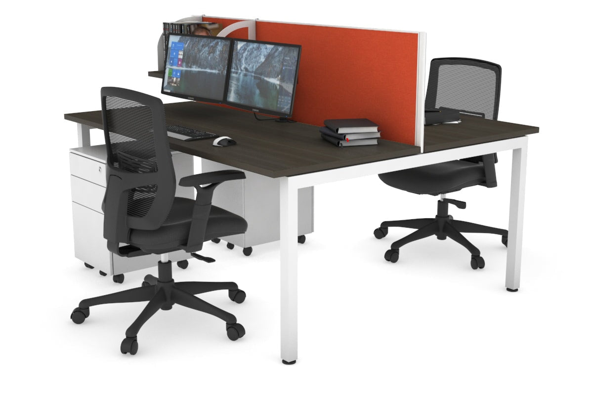 Quadro Square Legs 2 Person Office Workstation Desk - 1200L x 700W Modern Shared Workspace Solution for Home & Business Offices
