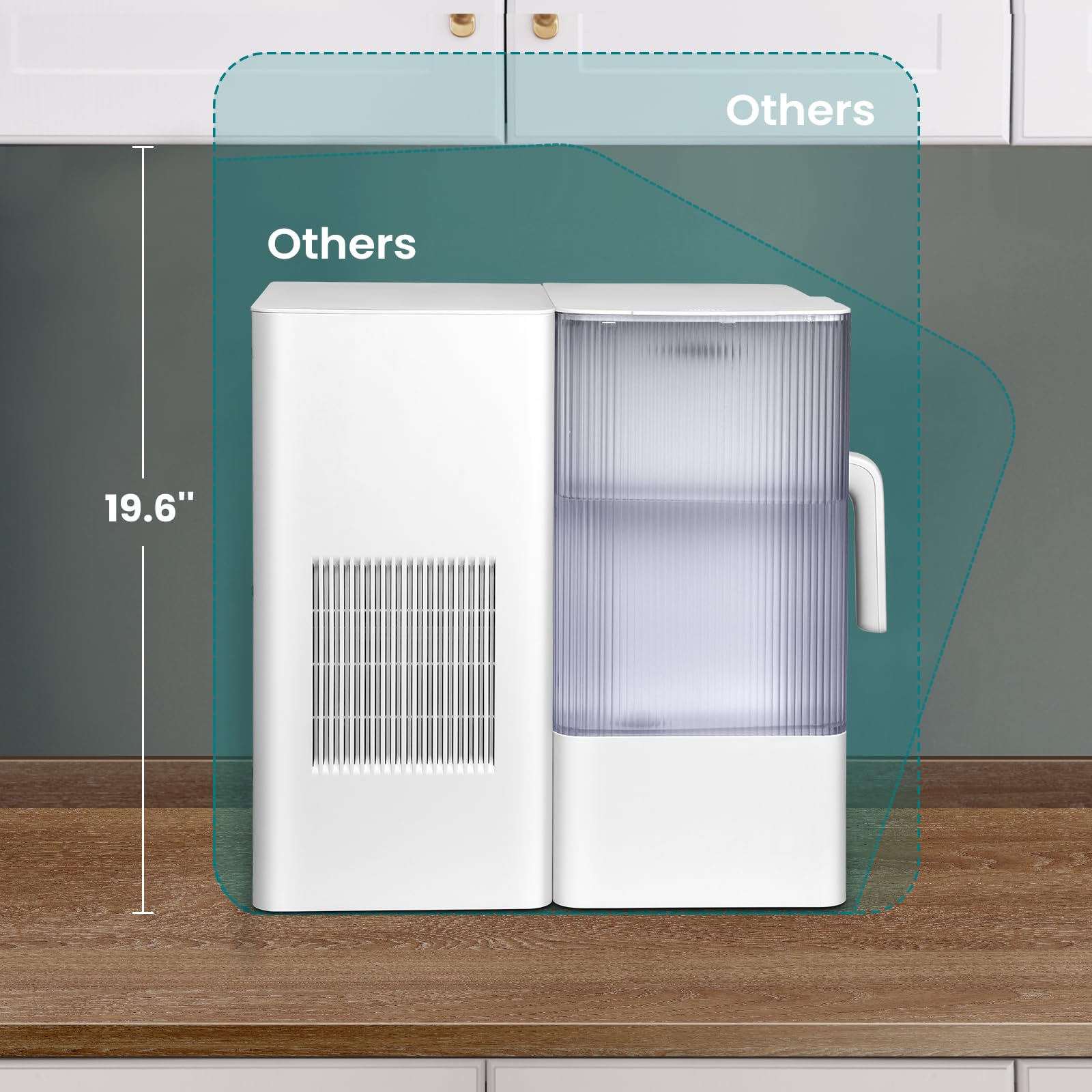 Gevi Adella Gemi Countertop Nugget Ice Maker - 40 lbs/24H Chewable Pellet Ice Machine with 1 Gallon Side Tank & Portable Ice Basket, Self-Cleaning for Home, Office, Party & Outdoor Use