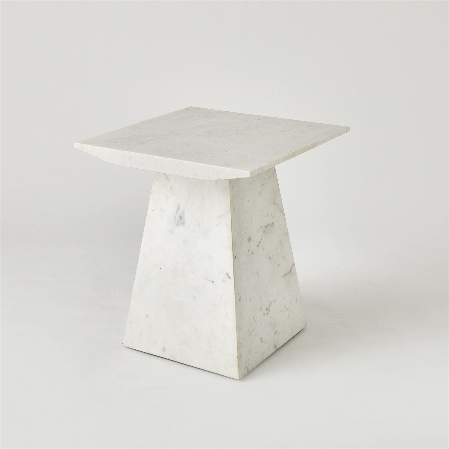 Elegant Aero Side Table with Banswara Marble Top - Modern End Table for Living Room, Bedroom, or Office Decor