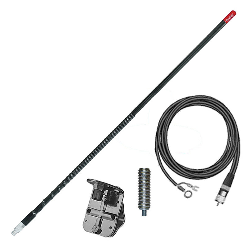 FireStik FG3648B 3ft No Ground Plane CB Antenna Kit (Black) - Heavy Duty Truck & Off-Road Vehicle Communication