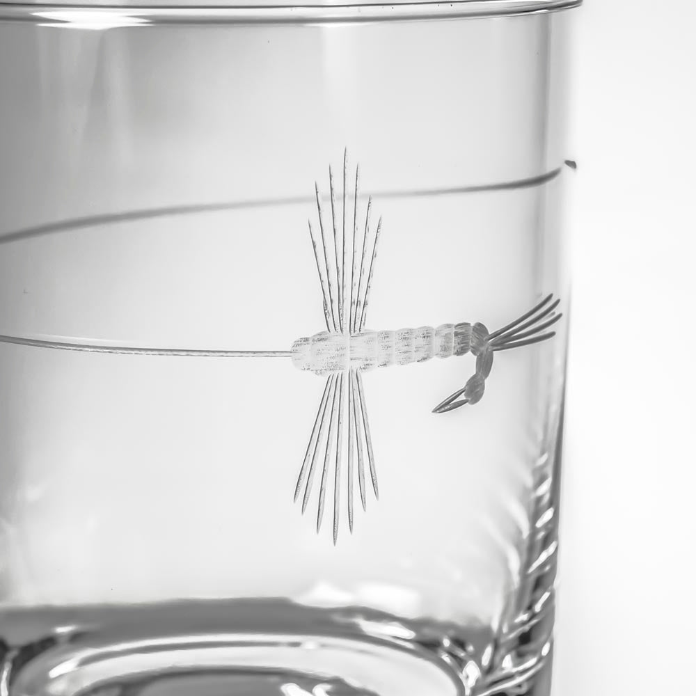 Premium 13oz Double Old Fashioned Whiskey Glasses Set of 2 - Heavy Base for Fly Fishing & Bourbon Enthusiasts - Perfect for Camping, Gifts & Home Bar Decor