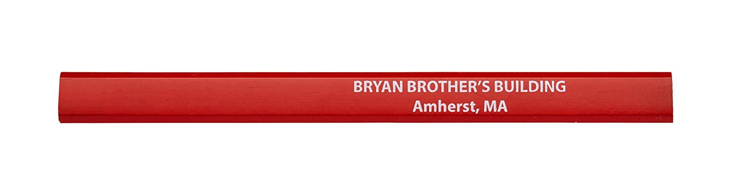 Personalized Imprinted Carpenter Pencils - 500 Count Red Woodworking Pencils Box | Perfect for Construction, DIY Projects & Gift Giving