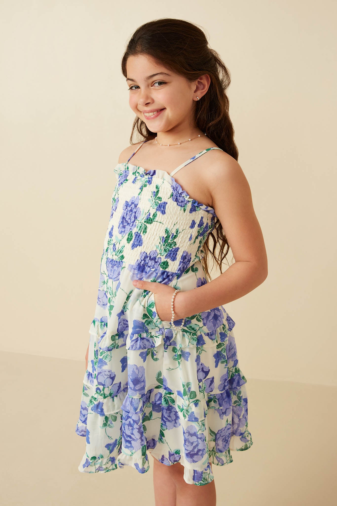 Romantic Floral Smocked Tank Dress for Women - Summer Boho Chic Midi Dress with Ruffles & Elastic Waist | Perfect for Beach Vacations, Date Nights & Garden Parties