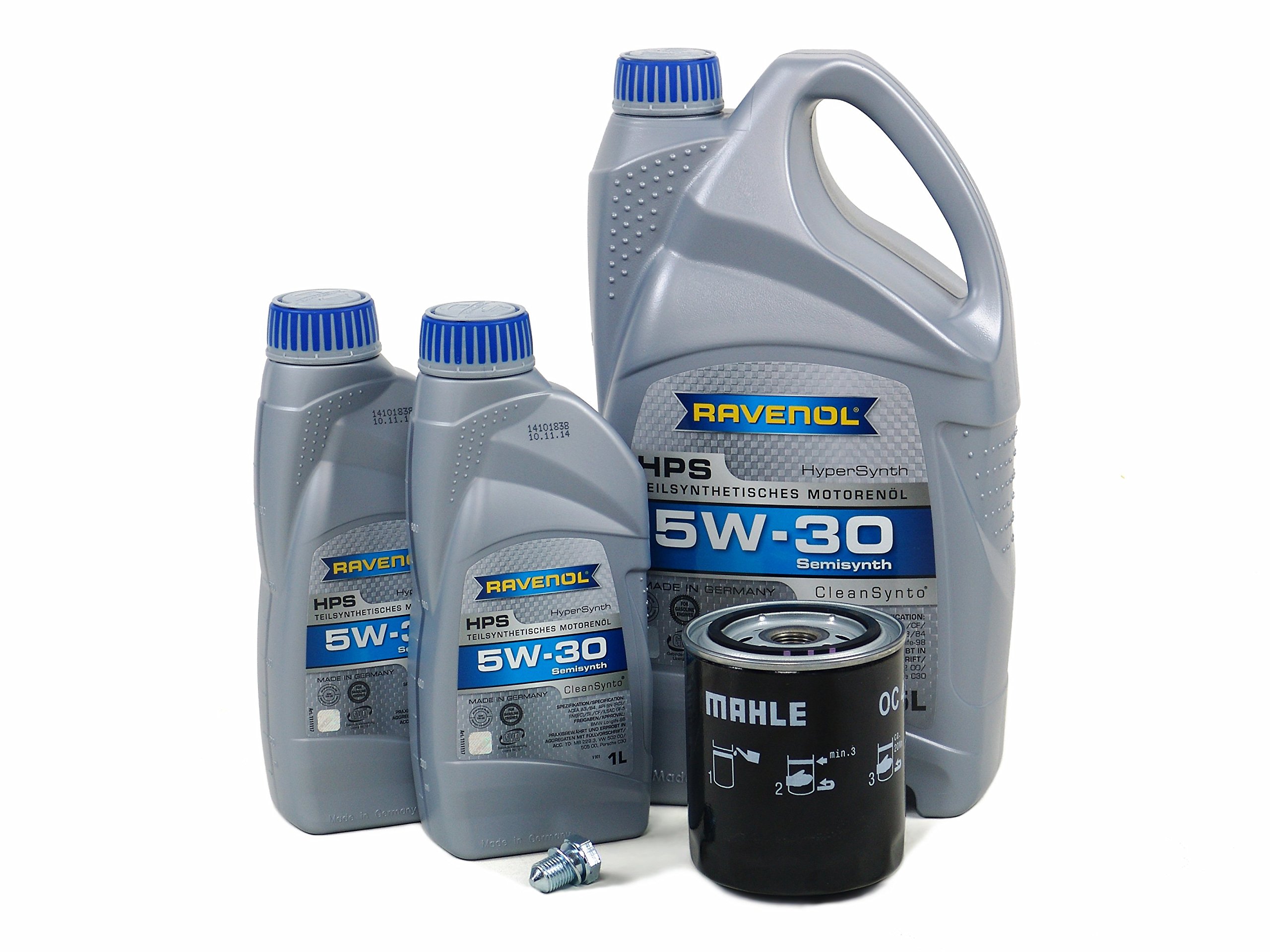 Blau J1A5059-B 5W30 Full Synthetic Motor Oil Change Kit - Compatible with 1999-2004 Audi A6 2.7T V6 Engine - Includes Oil Filter & Drain Plug Gasket - Perfect for DIY Car Maintenance & Engine Protection