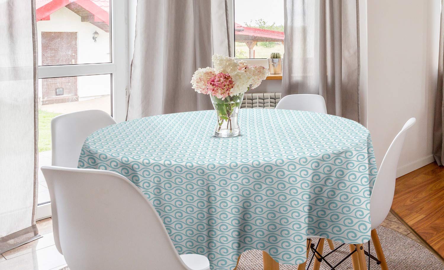 Ambesonne Chevron Round Tablecloth 60