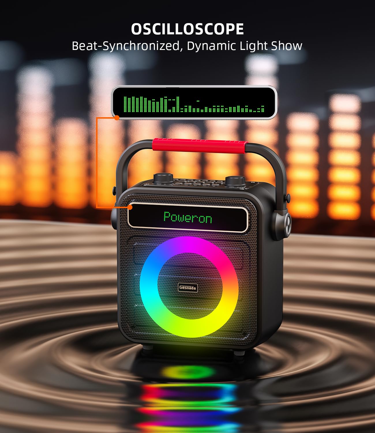 Portable Bluetooth Karaoke Machine with 2 Wireless Microphones - PA Speaker System with LED Lights for Adults & Kids, Supports REC/TWS/FM/AUX/USB/TF Card - Perfect for Home Parties, Birthday Gifts & Outdoor Gatherings