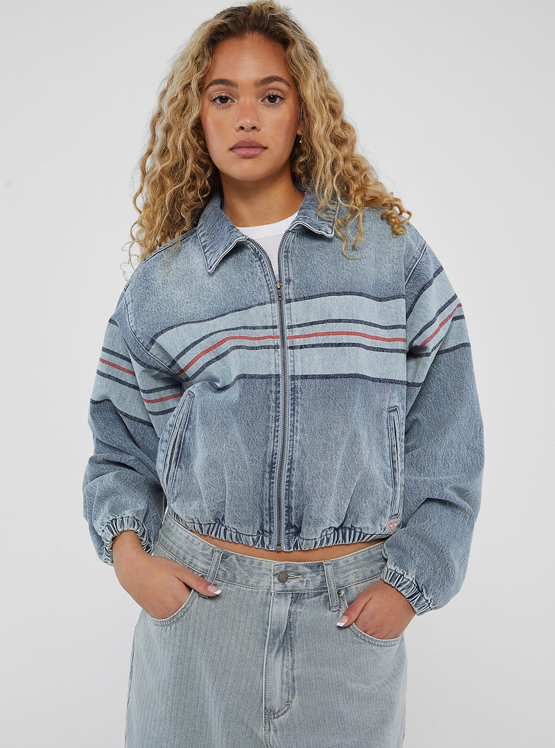 Guess Originals Chest Stripe Bomber Jacket for Men - Stylish Lightweight Outerwear for Casual Wear & Street Fashion