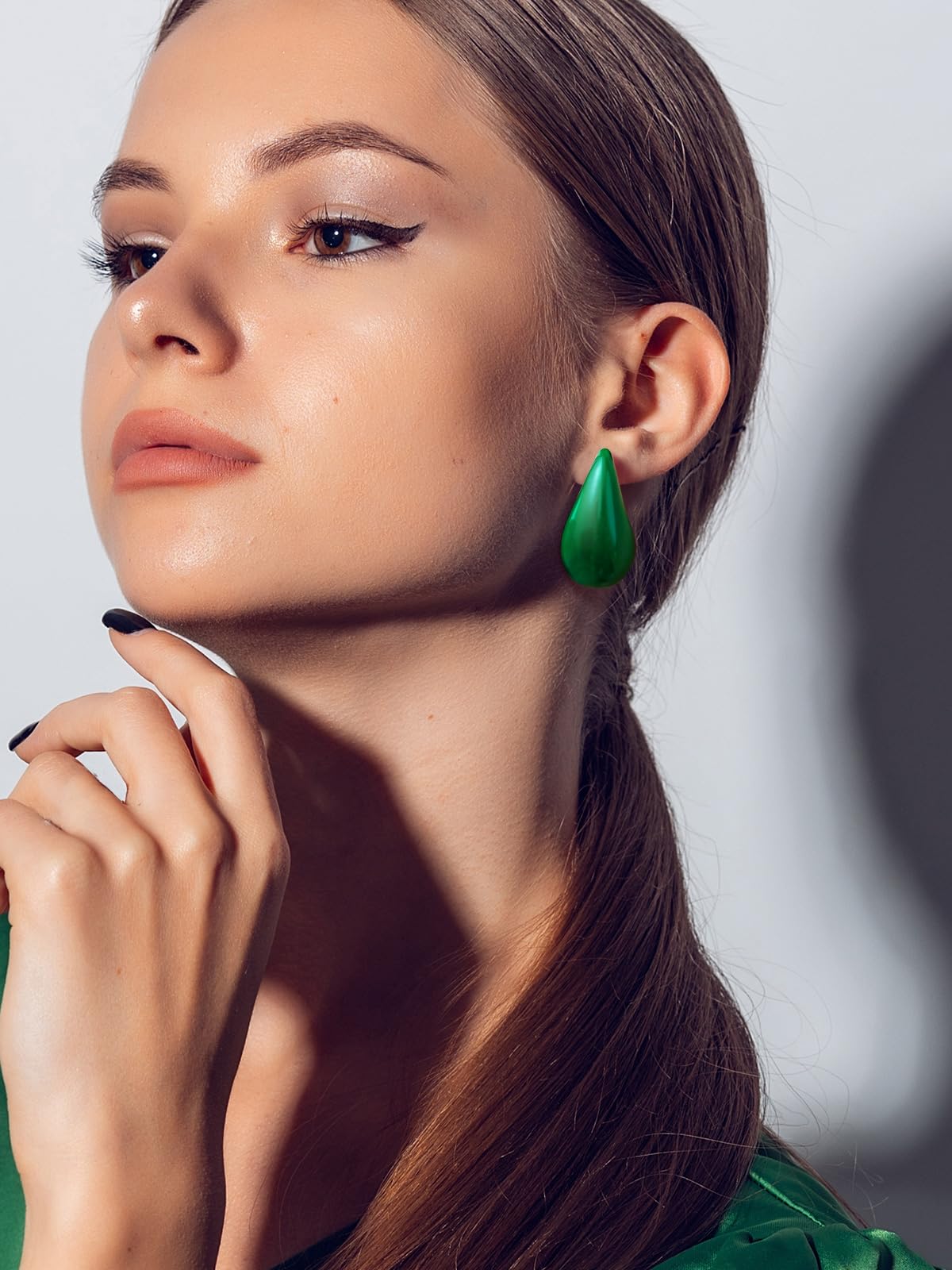 18K Gold Plated Chunky Hoop Earrings for Women - Stainless Steel Thick Teardrop Statement Earrings | Perfect for Parties, Weddings & Everyday Wear