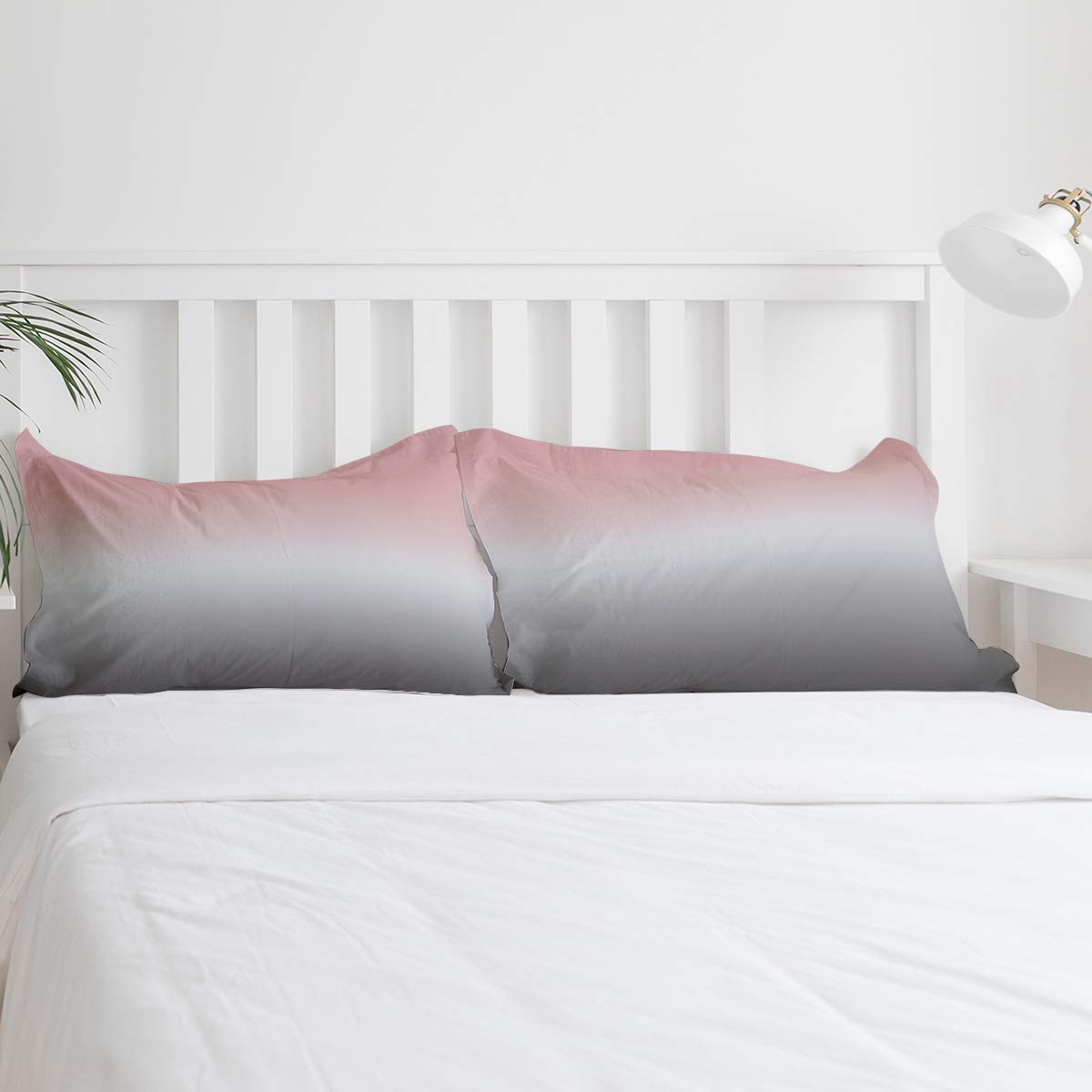 Modern Pink & Gray Ombre Full Duvet Cover Set with 2 Pillowcases - 3 Piece Reversible Microfiber Bedding for All Seasons | Cozy Home Decor, Guest Room & Master Bedroom Upgrade