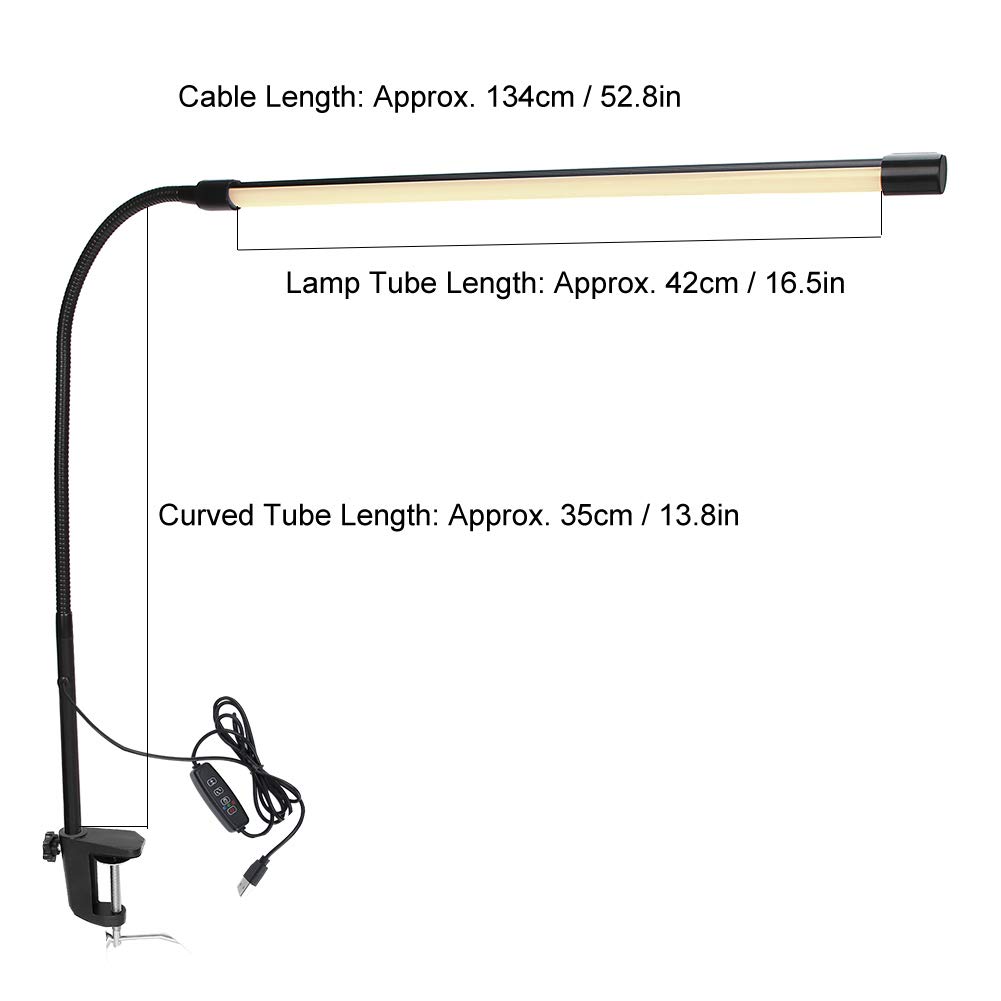 2-Pack Adjustable Dimmable Desk Lamps with Long Flexible Arms - 360° Swivel for Reading, Eyelash Extensions, Nail Art & Office Work - Perfect for Home Office, Salon & Craft Room Lighting
