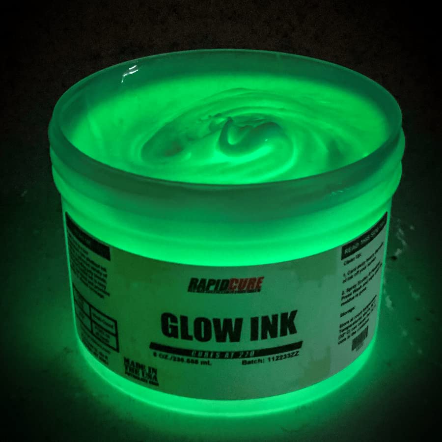 Glow in The Dark Screen Printing Ink - Rapid Cure® Plastisol Fabric Paint (1 Gallon, 128oz) - Fast Drying, USA Made for DIY T-Shirts, Posters & Custom Apparel