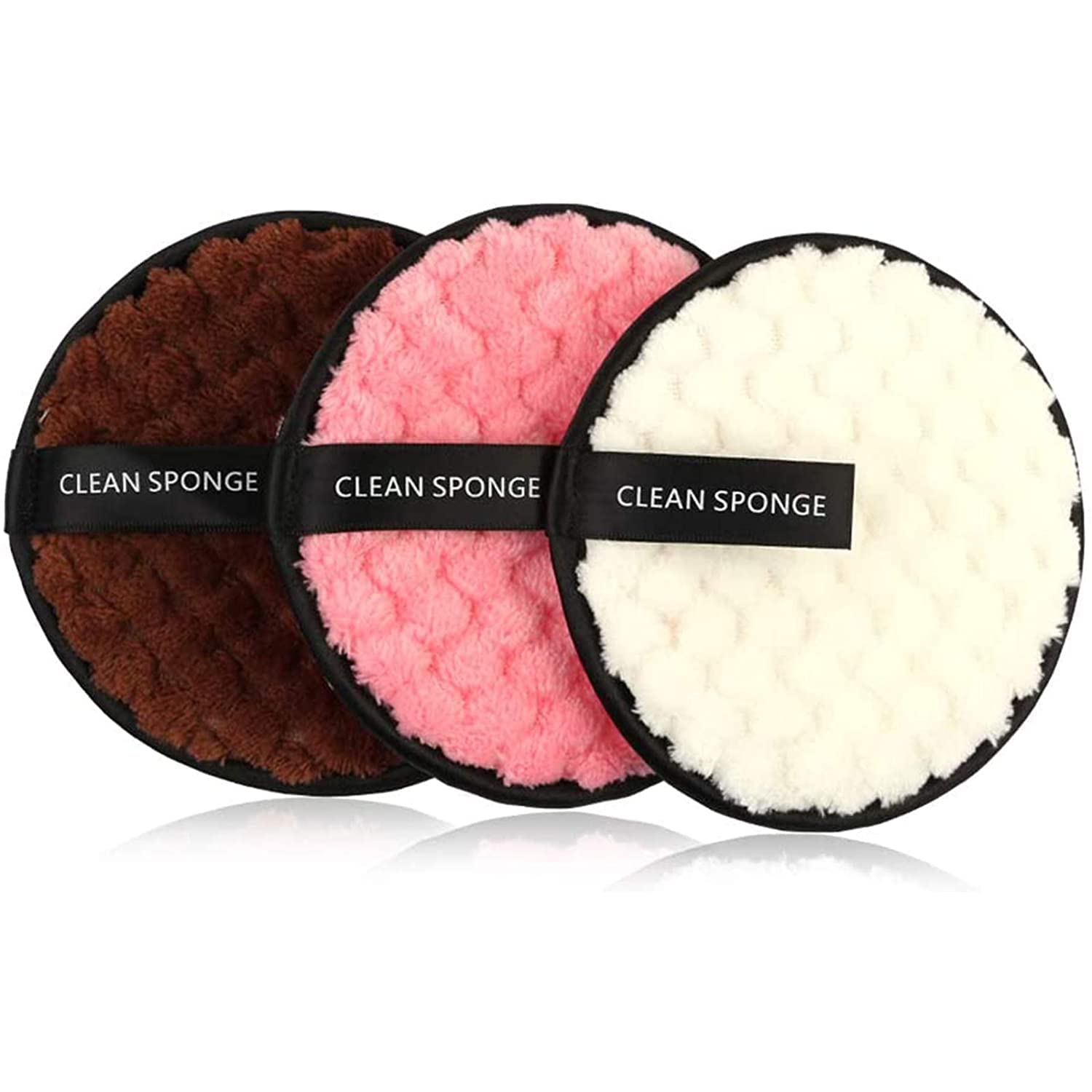 Organic Reusable Makeup Remover Pads - 3 Pack Soft Microfiber Facial Rounds for Gentle Cleansing, Mascara & Eye Shadow Removal | Washable, Chemical-Free | Perfect for Travel, Daily Skincare & Eco-Friendly Beauty Routine
