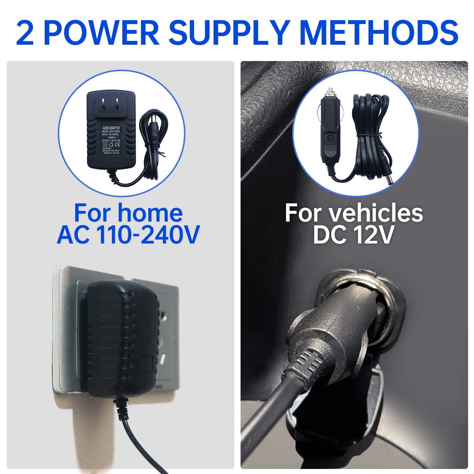 Electric Air Pump for Inflatable Mattress, Couch, Pool Floats - Fast Inflation & Deflation with 3 Nozzles - 110V AC/12V DC Power - Perfect for Camping, Boating, Pool Parties & Home Use