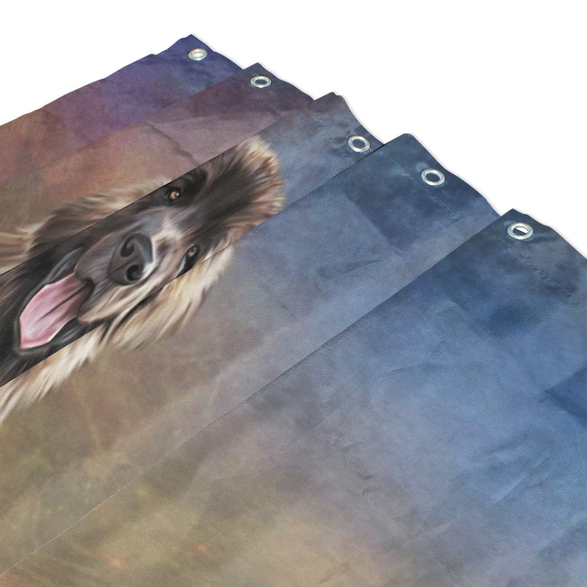 ALAZA Leonberger Dog Shower Curtain 66 x 72 Inch - Waterproof Polyester Bathroom Decor with Hooks - Perfect for Pet Lover's Bathroom, Dog Theme Home Decor