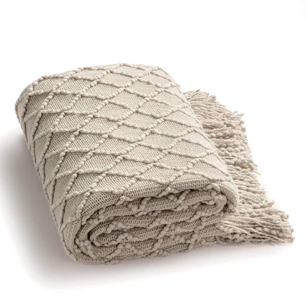 Soft & Cozy Tassel Throw Blanket - 130x200cm Multi-Colored Plush Blanket for Sofa, Bed, Travel & Air Conditioning - Perfect for Snuggling, Napping & Home Decor