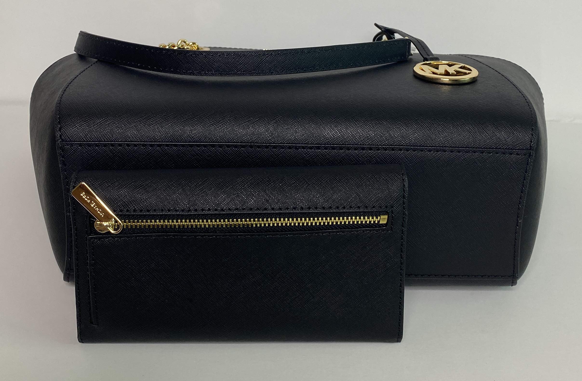 Michael Kors Jet Set Travel Large Chain Shoulder Tote Bag & Matching Trifold Wallet Set | Premium Leather Handbag for Women | Perfect for Work, Travel & Everyday Use