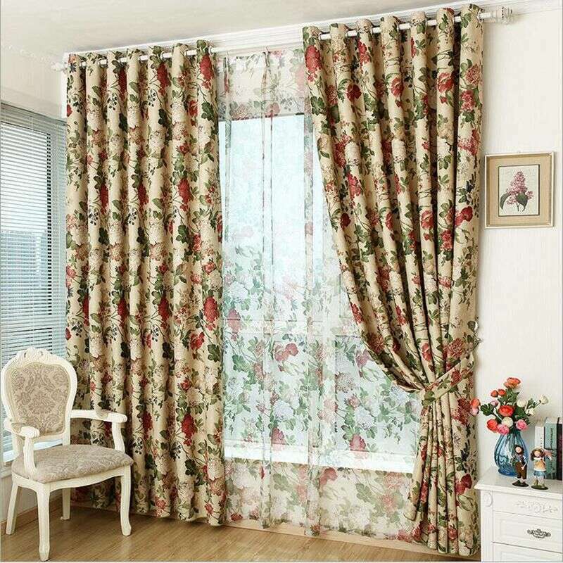 Astor Rideaux Fall Floral Print Curtains - Beige Blackout Drapes for Living Room & Bedroom - Elegant Autumn Leaves Design Window Treatments for Home Decor