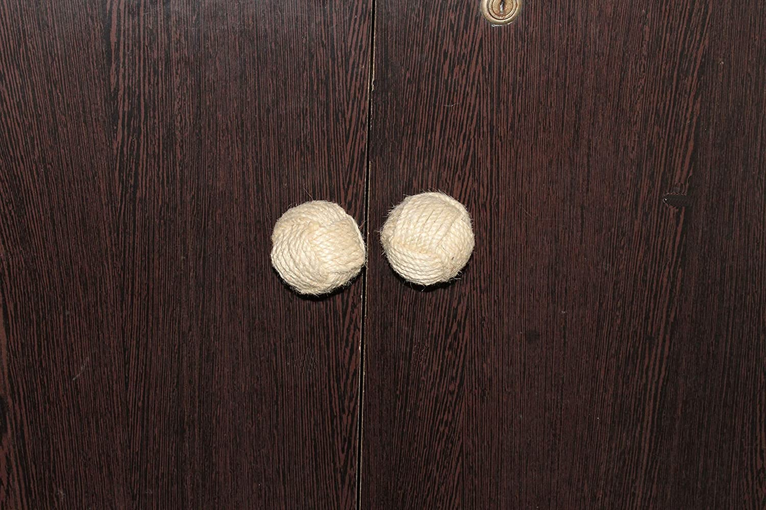 AnNafi® Jute Rope Cabinet Knobs - Nautical Drawer Pulls (4 Pack) for Wardrobes & Cupboards
