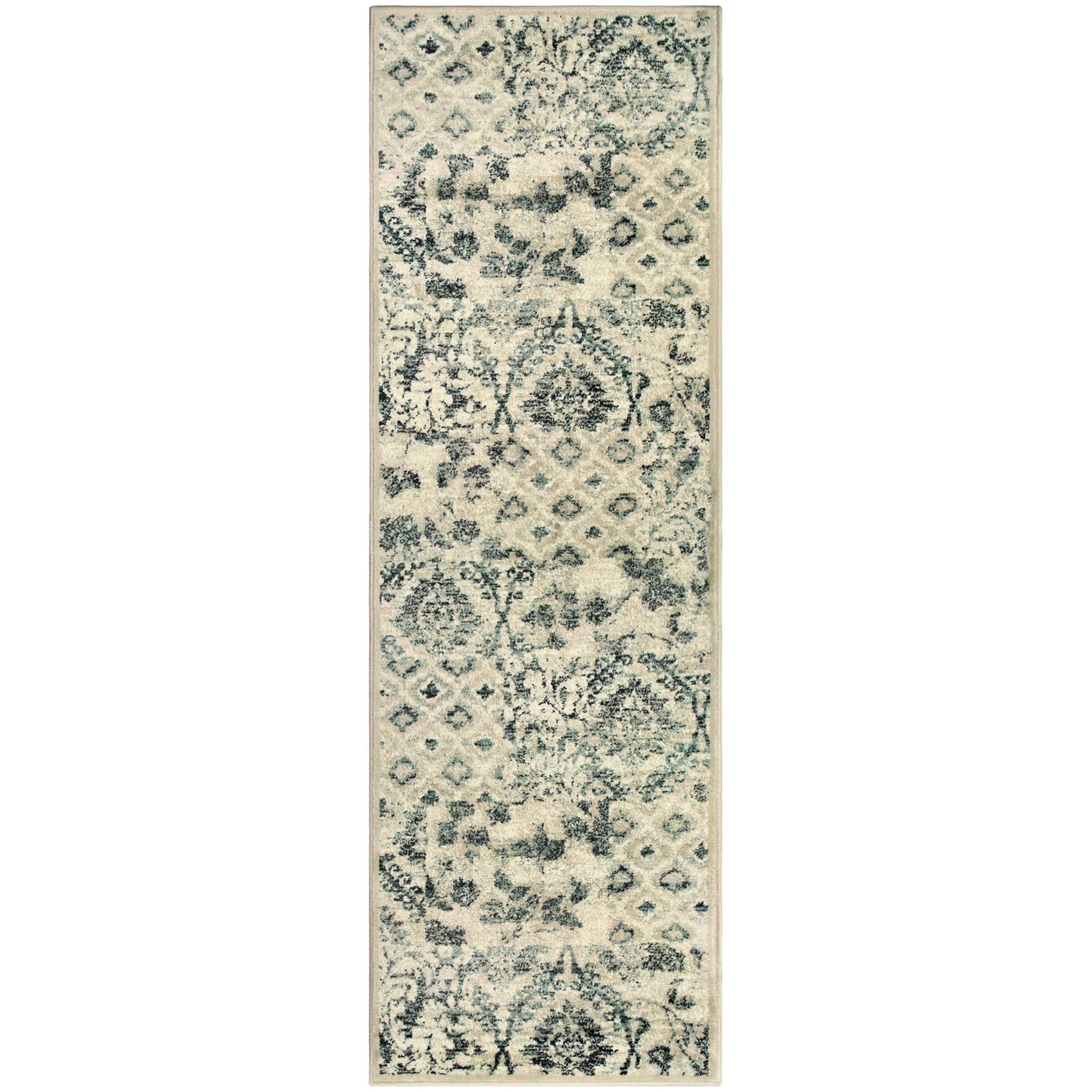 Stylish Navan Floral Damask Indoor Area Rug - Soft Non-Slip Living Room Carpet for Home Decor, Bedroom, Dining Room