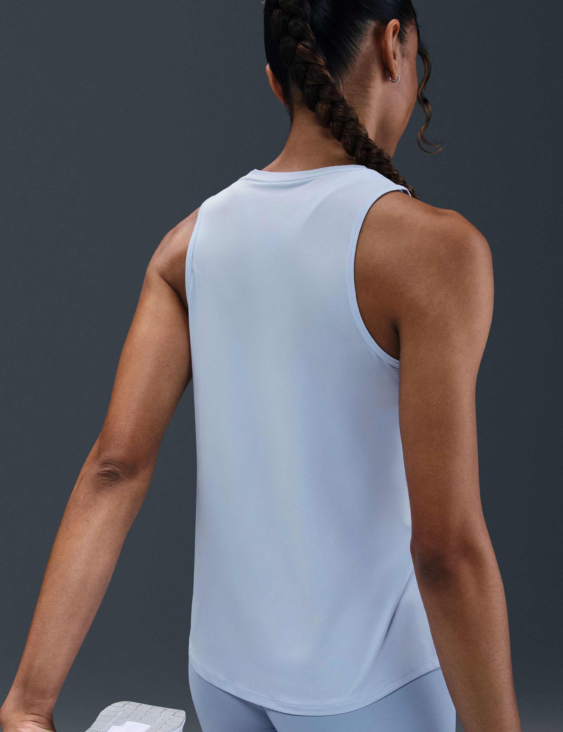 Classic Dri-FIT Performance Tank Top for Men - Breathable Blue Tint/White Athletic Shirt | Gym Workout, Running & Summer Outdoor Activities