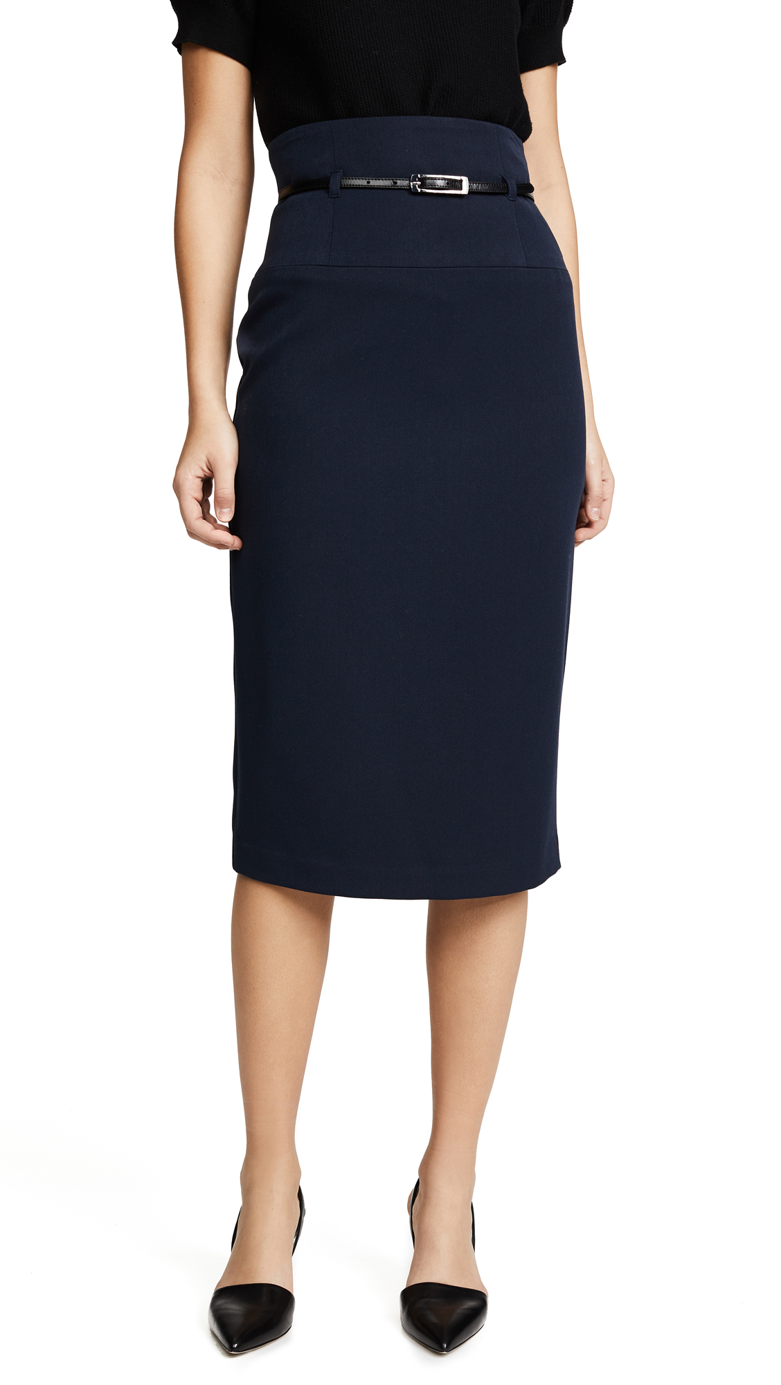 Black Halo Women's High Waisted Pencil Skirt - Slim Fit Office Work Skirt for Professional Women | Perfect for Business Meetings, Office Wear & Formal Occasions