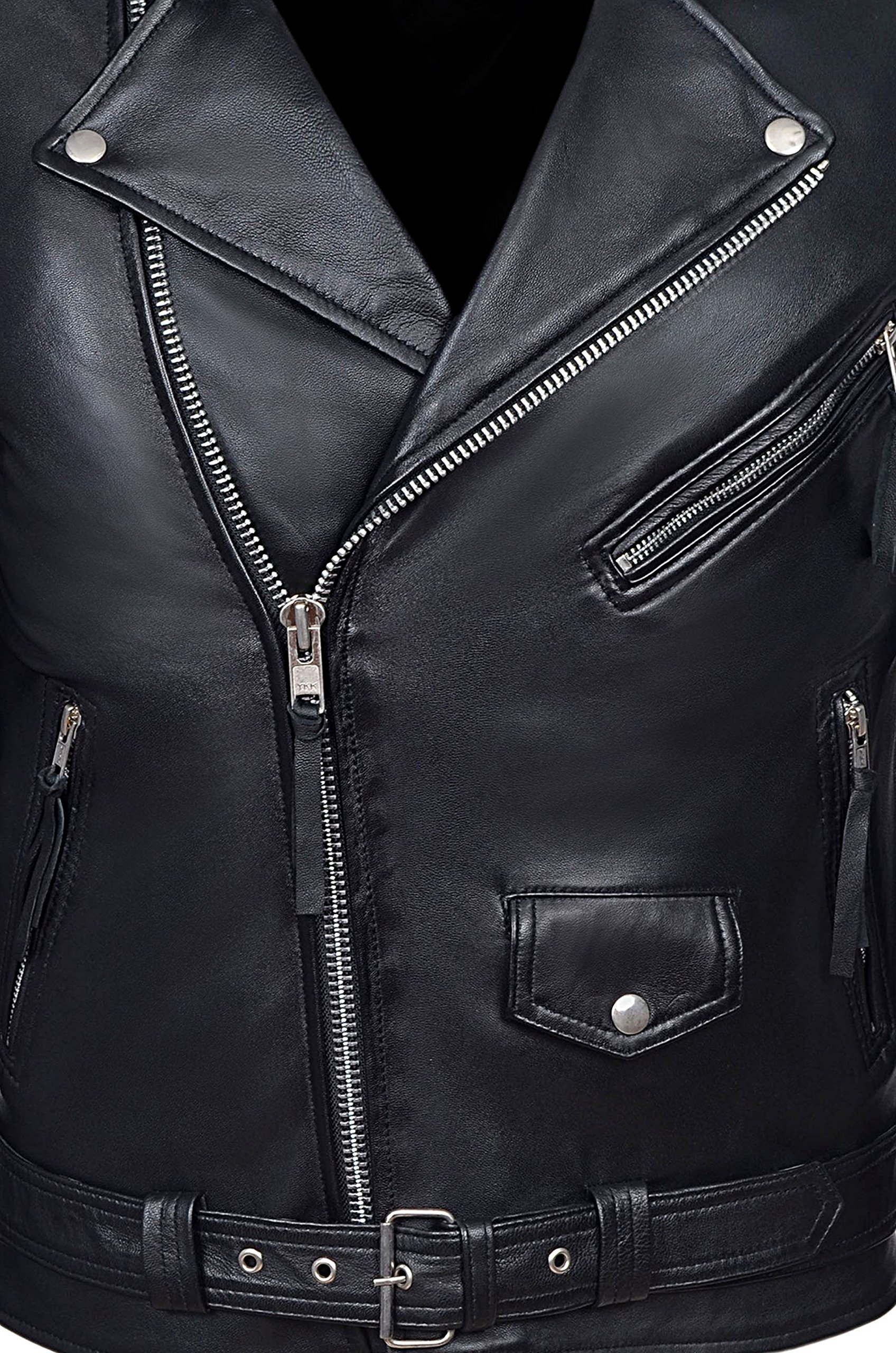 Genuine 100% Lambskin Leather Jacket for Men - Classic Biker Style Motorcycle Jacket with Premium Stitching | Perfect for Casual Wear, Motorcycle Riding & Outdoor Adventures