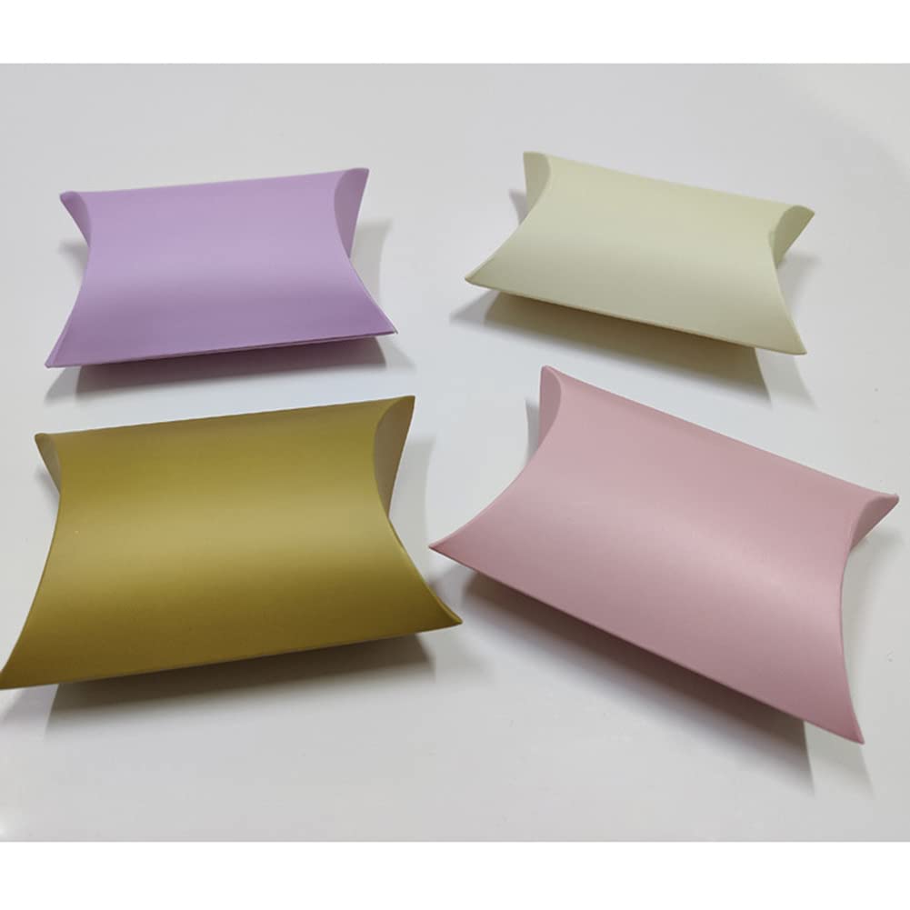 AKOAK 100 Pcs Pink Wedding Favor Pillow Boxes - Elegant Candy Gift Boxes for Wedding, Birthday & Christmas Parties - Perfect for Bridal Showers, Baby Showers & Holiday Gift Giving