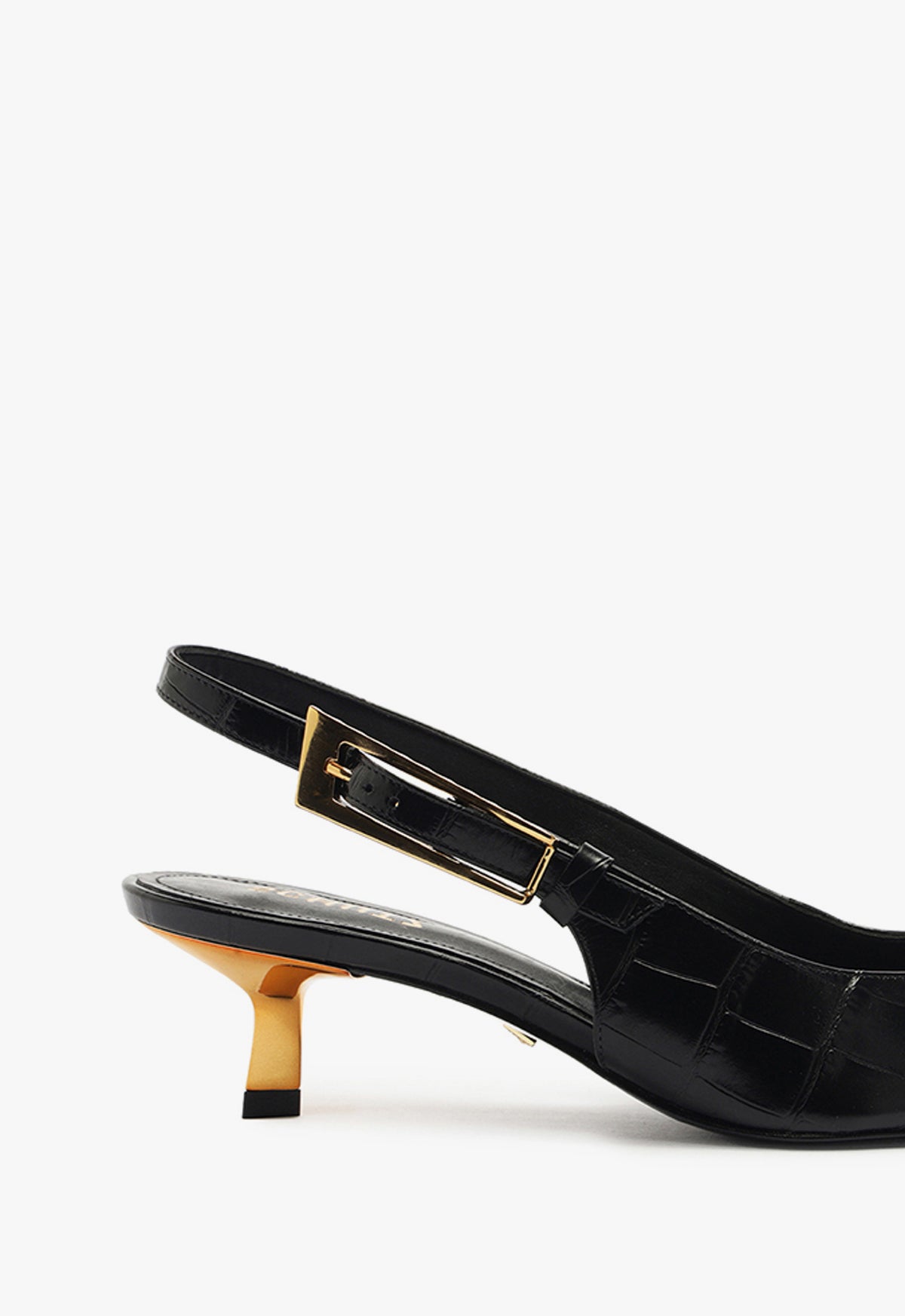 CIARA Crocodile Embossed Leather Pumps - Women's Mid Heel Dress Shoes (3.5 Inch Heel) for Office, Party & Special Occasions - Style S2205200010001