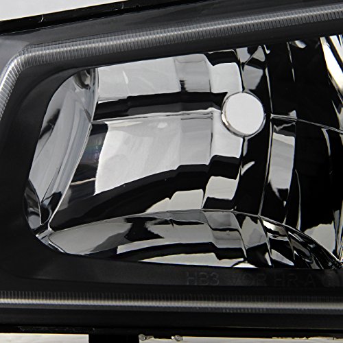AKKON Black Headlights & Bumper Signal Lights with Side Amber for 2003-2006 Chevy Silverado 1500/2500HD Avalanche Pickup Truck - Upgrade Your Truck's Style & Visibility for Night Driving & Off-Road Adventures