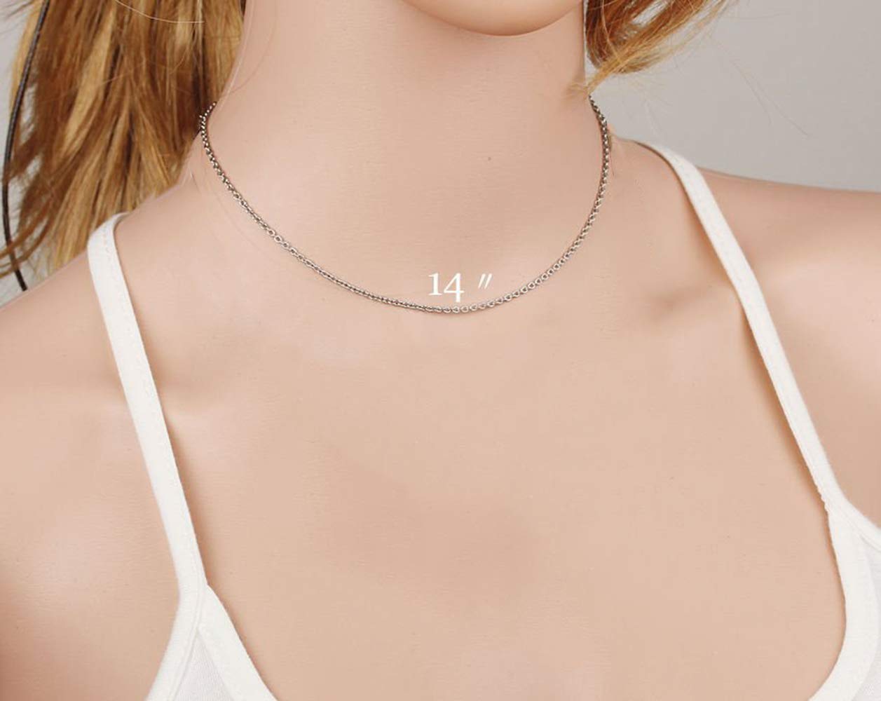 Personalized Initial Nameplate Necklace for Women - Custom Layered Choker with Beaded Detail, 14
