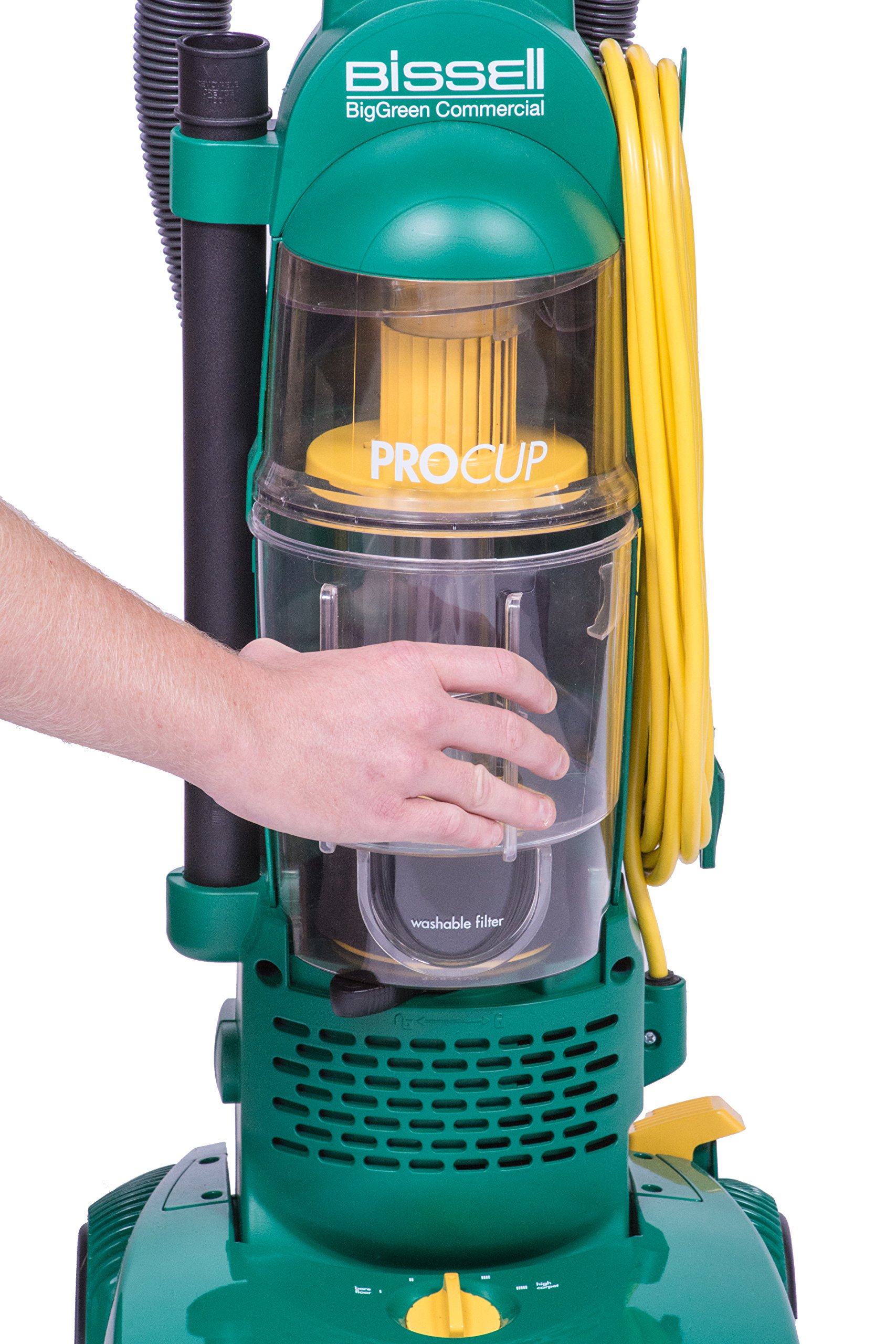 BISSELL Commercial Pro Upright Vacuum Cleaner with Dirt Cup - Green | BISSELL BigGreen Commercial PowerForce Bagged Upright Vacuum | Lightweight Industrial Vacuum for Office, Warehouse & Home Cleaning