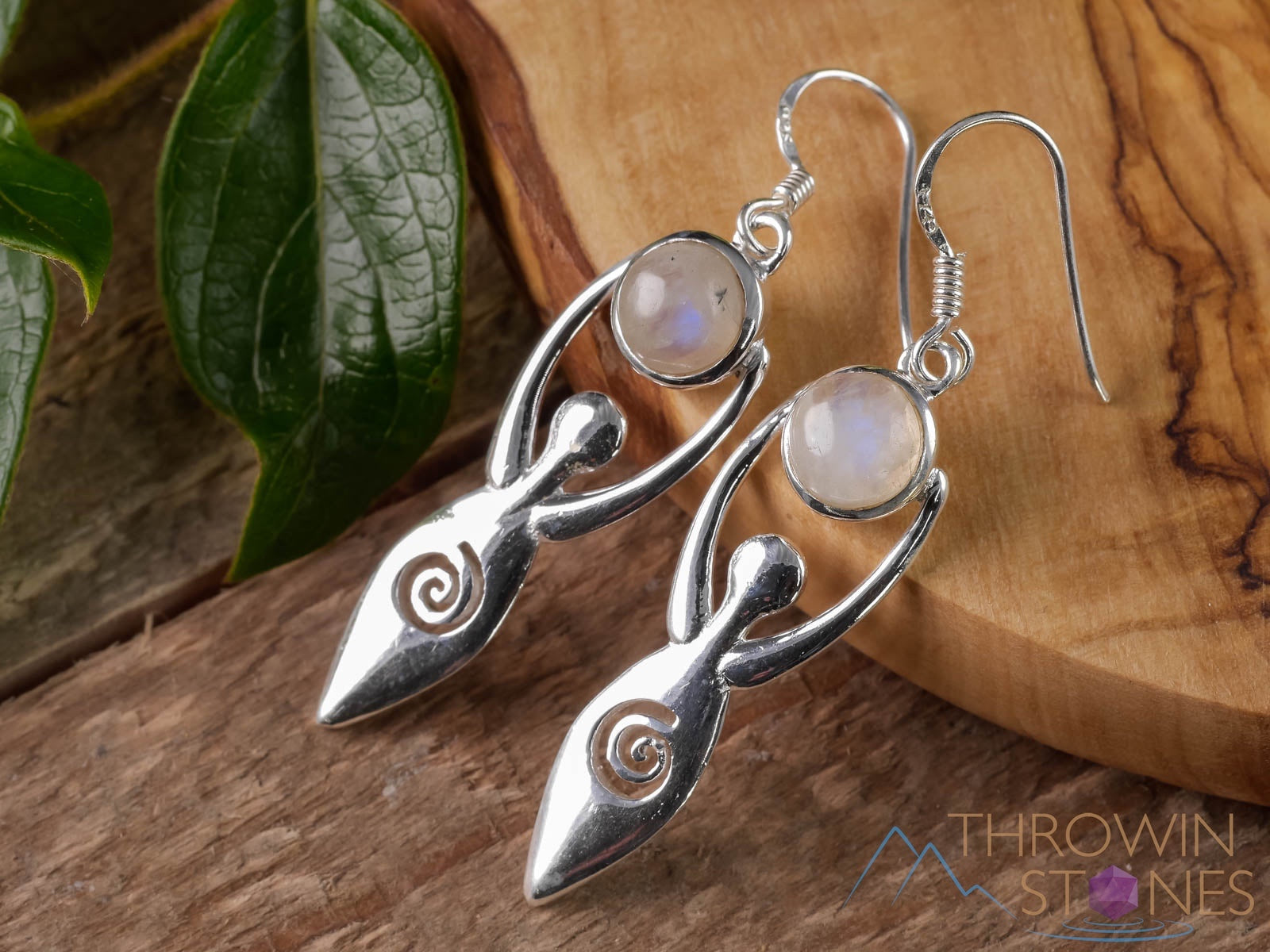 MOONSTONE & AMETHYST Crystal Goddess Statement Earrings | Sterling Silver Dangle Earrings E0443 | Perfect for Boho Fashion, Spiritual Healing & Special Occasions
