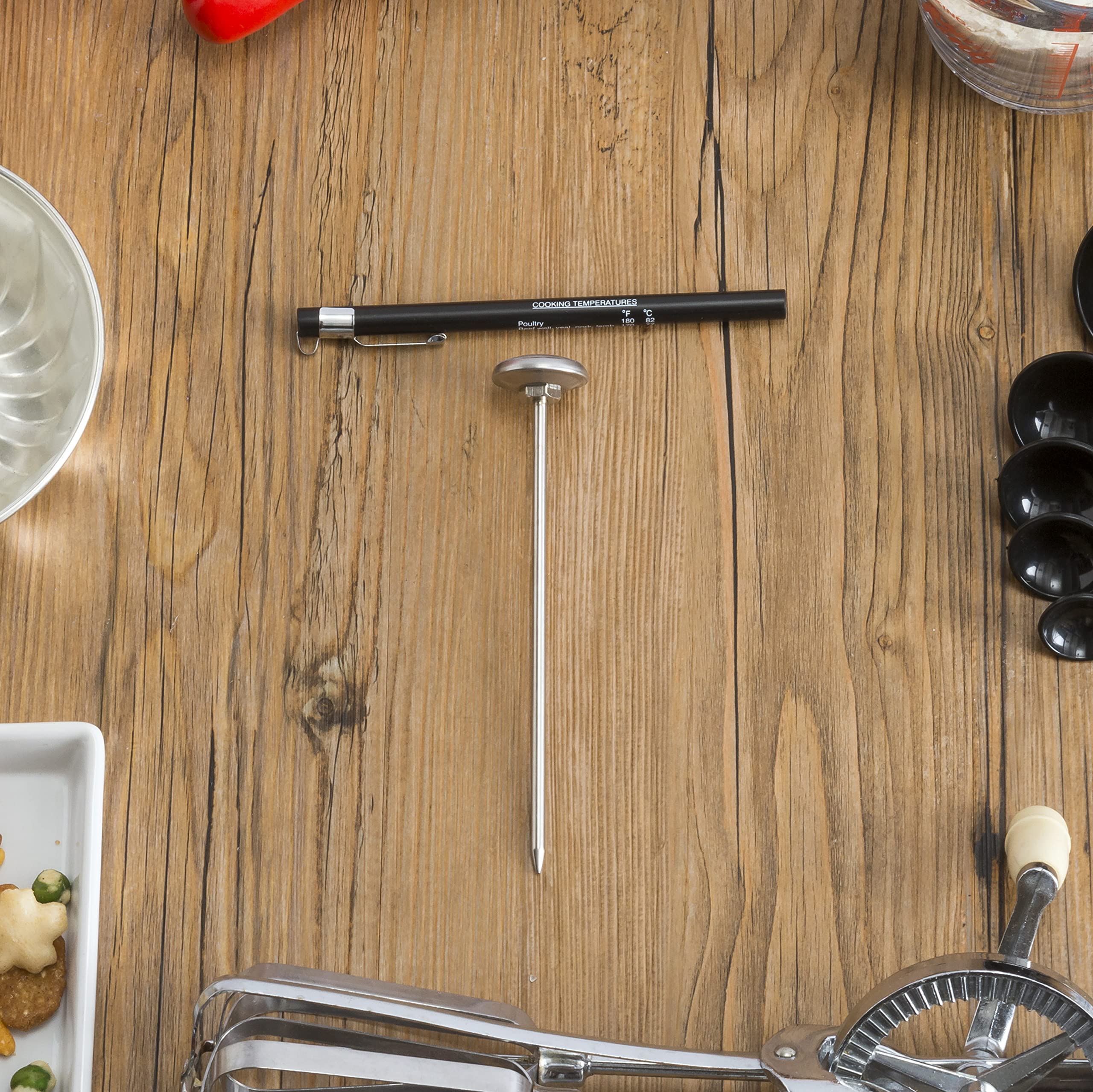 Home Basics Durable Stainless Steel Cooking Thermometer - Digital Food Meat BBQ Grill Oven Candy Thermometer for Kitchen, Baking, Roasting & Outdoor Cooking