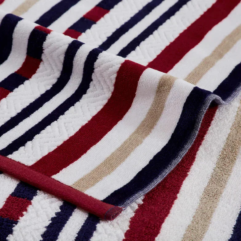 Premium 4-Piece Cotton Oversized Striped Beach Towel Set - Soft, Absorbent & Quick-Drying for Pool, Beach, Yoga & Gym Use