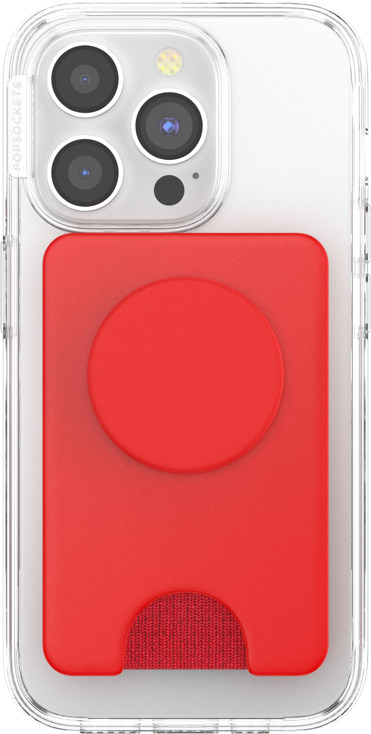 PopSockets Expanding Grip Phone Wallet with MagSafe Adapter Ring - Wireless Charging Compatible Card Holder for iPhone (Rosso Red) | Perfect for Commuting, Travel & Hands-Free Use