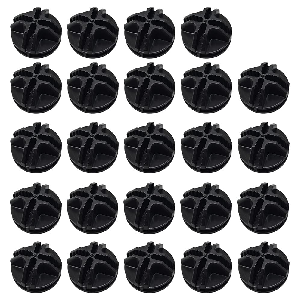 24 Pack Black Plastic Wire Cube Connectors for Modular Storage Grid - Organize Closet, Shelving & DIY Storage Solutions