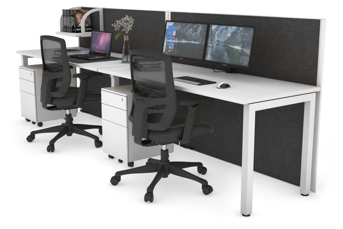 Horizon Quadro 2 Person Office Workstation with Square Legs - 1200L x 700W Dimensions - Perfect for Collaborative Workspaces & Shared Office Desks