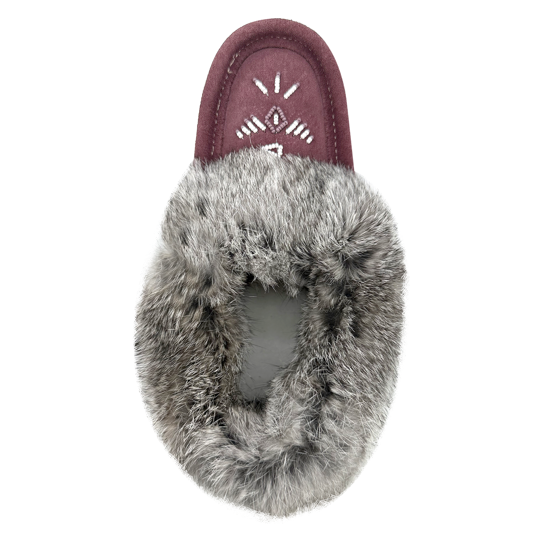 Women's Warm Fleece-Lined Rabbit Fur Suede Moccasins - Cozy Winter House Slippers for Indoor/Outdoor Use