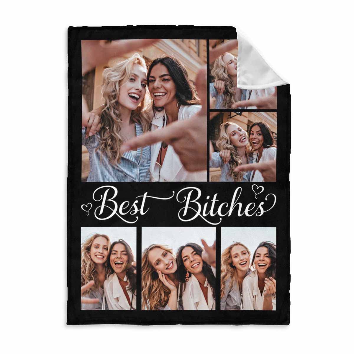 MyPupSocks Personalized Best Friend Blanket - Custom Photo Throw Blanket 40x50 - Perfect Birthday Gift for Women, Friendship Gift for Teen Girls & BFF - Cozy Long Distance Gift for Sister, Soul Sister & Daughter - Ideal for Cuddling, Bed Decor & Special Occasions