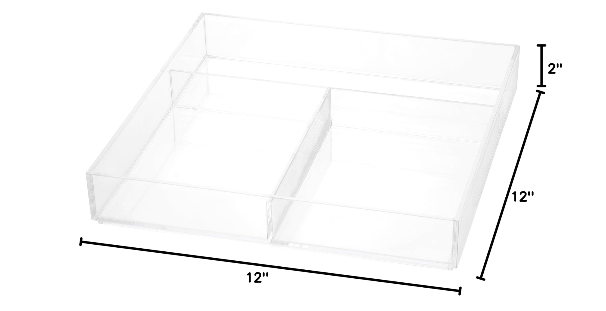 iDesign Clarity Plastic Divided Organizer Tray - 12