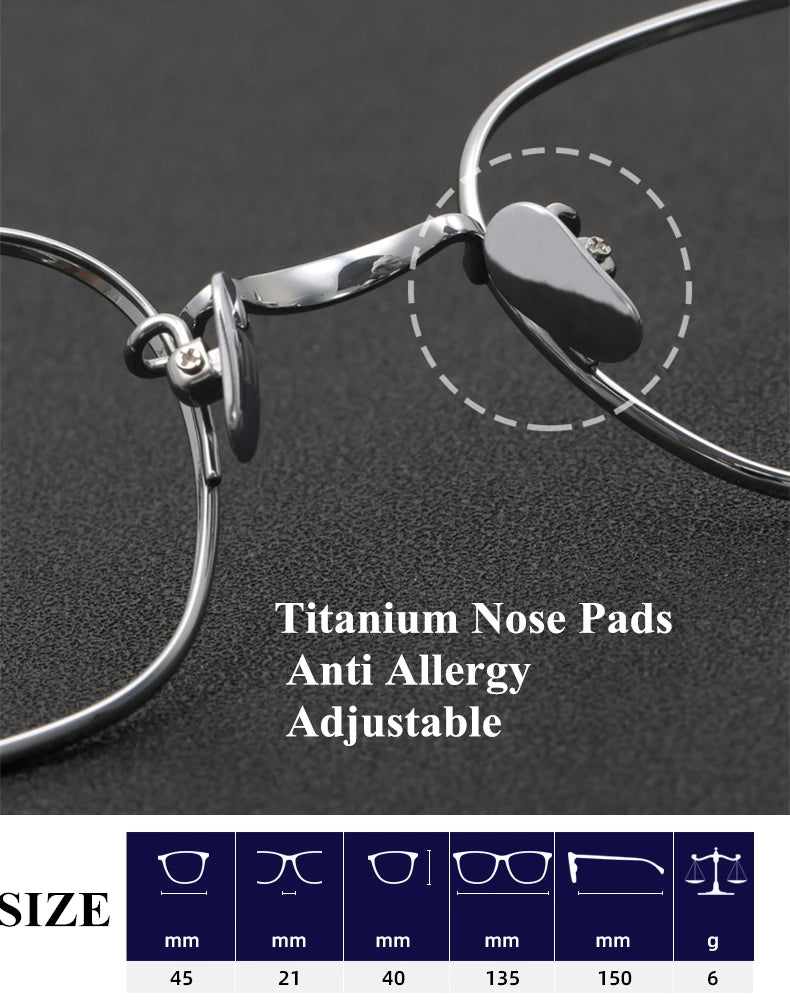 Stylish Black Unisex Titanium Square Eyeglasses - Lightweight 199g for Work, Reading & Fashion