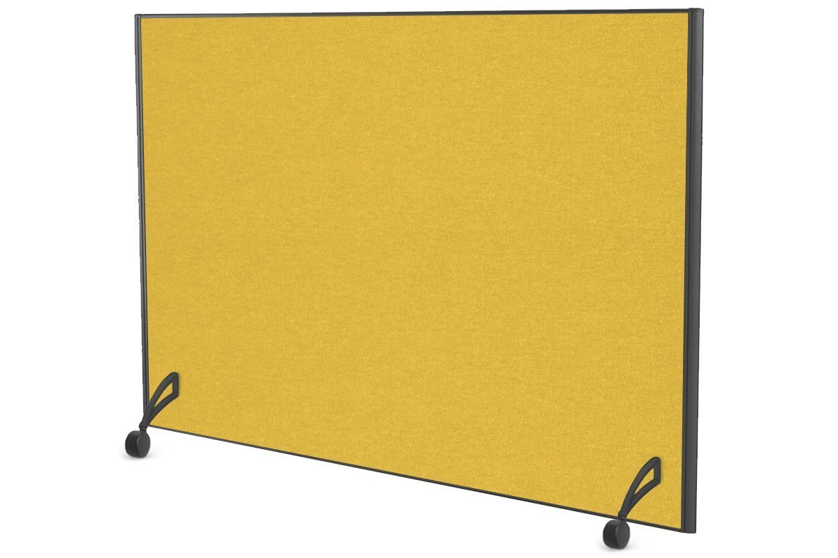 Freestanding Office Partition Screen - Black Fabric Panel with Sturdy Frame [1200H x 1400W] - Room Divider for Workspace Privacy & Open Office Layouts