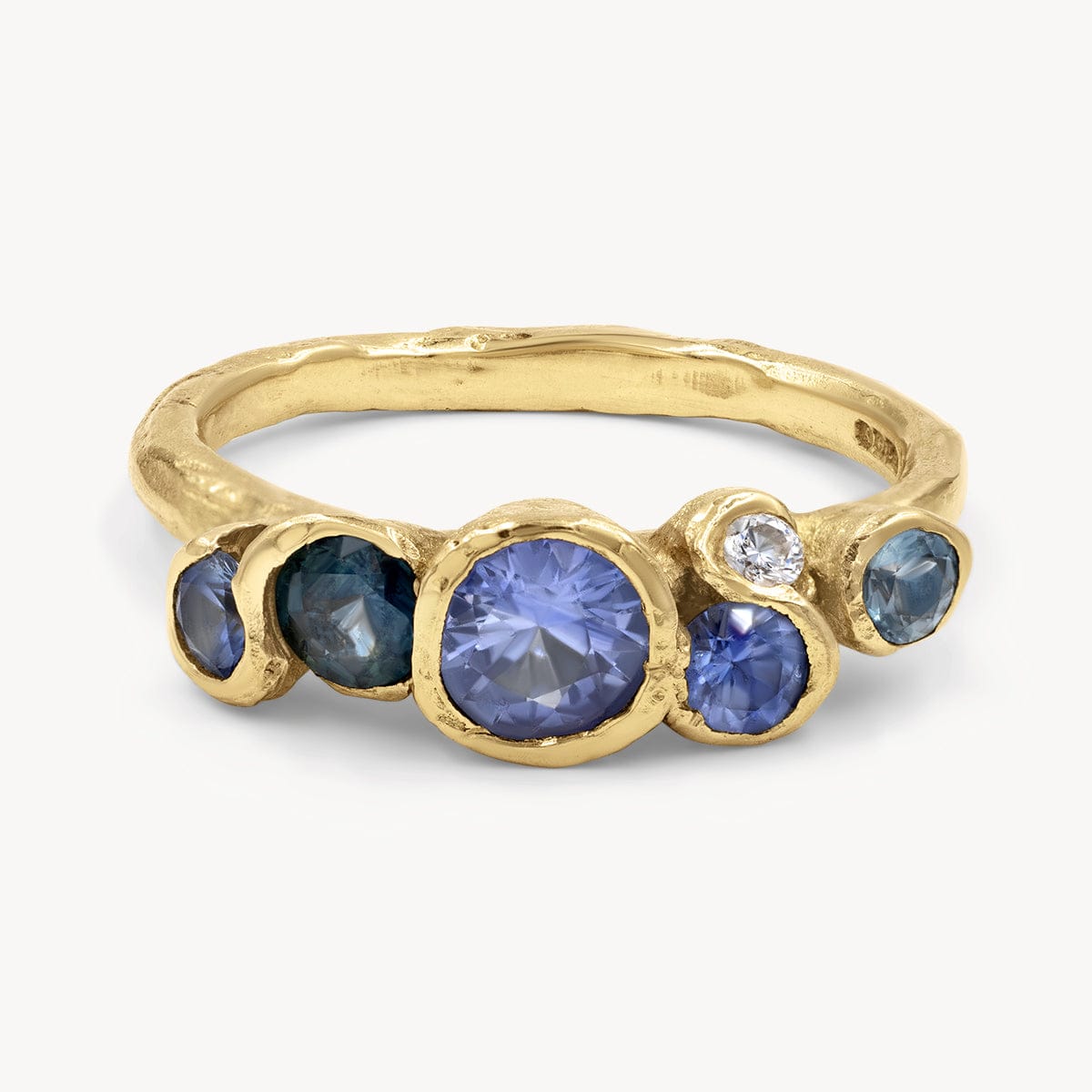 Ocean Sapphires Seaweed Ring - Elegant Sterling Silver Seaweed Design Ring for Women - Perfect for Beach Weddings, Boho Fashion & Everyday Wear