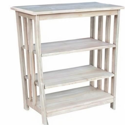 BOWERY HILL 36 Inch 3 Shelf Unfinished Bookcase - Rustic Wood Bookshelf for Living Room, Bedroom, Home Office & Library Storage