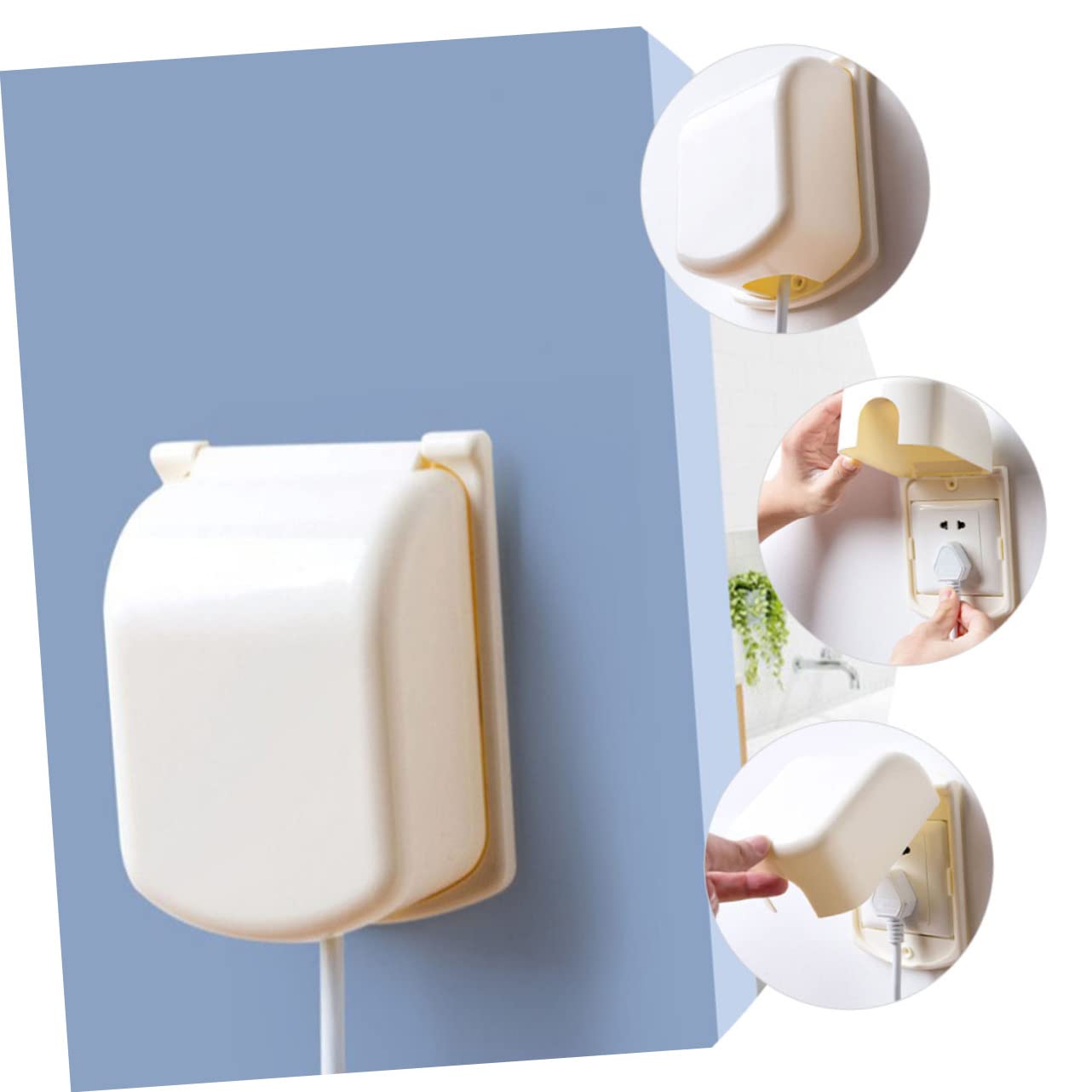VICASKY 6-Pack Childproof Electrical Outlet Covers - Shockproof Beige ABS Safety Plugs for Baby Proofing Homes & Offices
